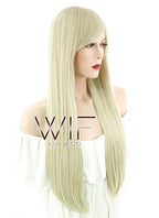 29" Long Straight Blonde Fashion Synthetic Hair Wig WIG114