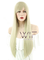 29" Long Straight Blonde Fashion Synthetic Hair Wig WIG114