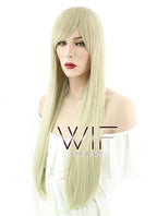 29" Long Straight Blonde Fashion Synthetic Hair Wig WIG114