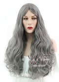 27" Long Curly Grey Fashion Synthetic Hair Wig WIG146