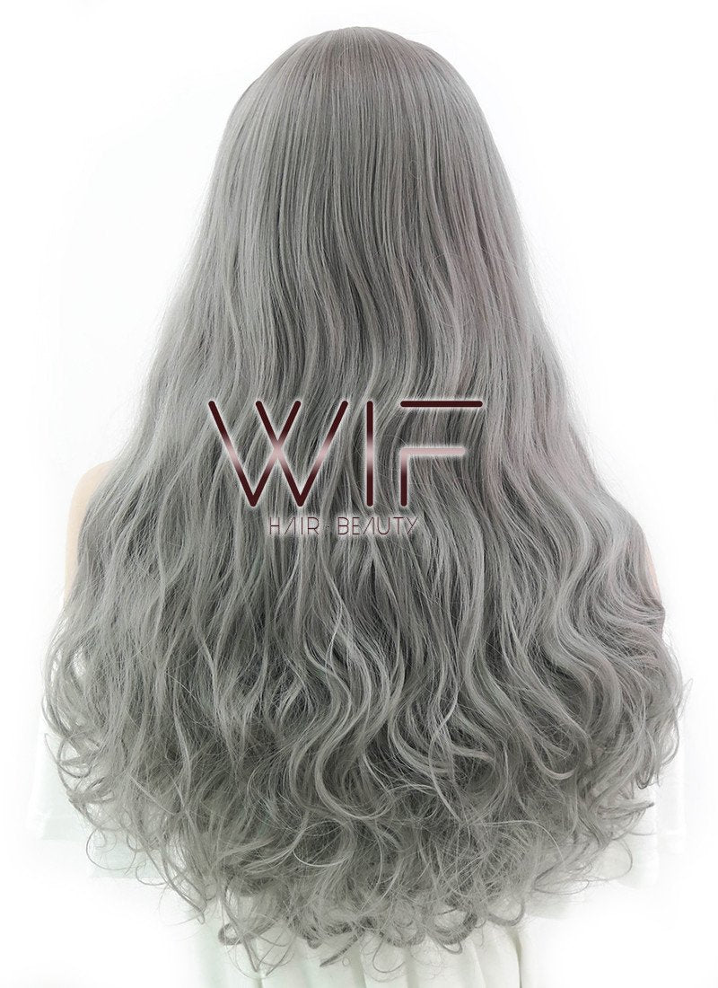 27" Long Curly Grey Fashion Synthetic Hair Wig WIG146
