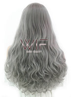 27" Long Curly Grey Fashion Synthetic Hair Wig WIG146