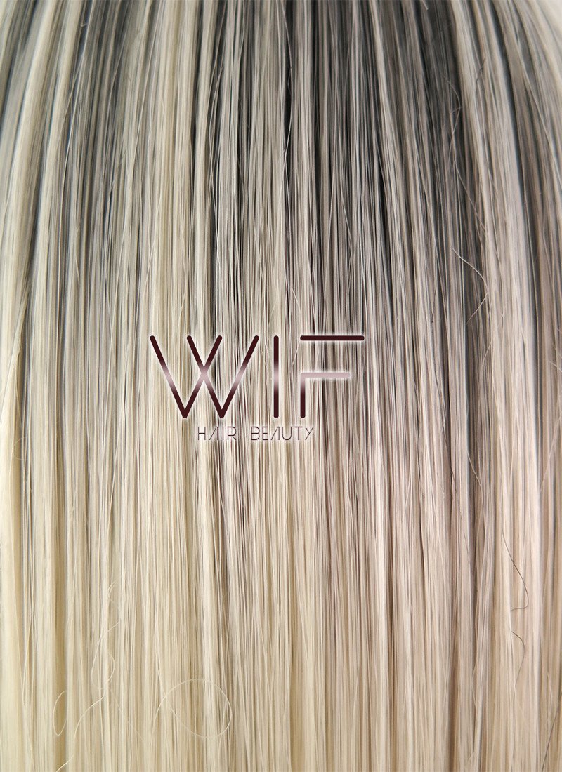 14" Straight Blonde With Dark Roots Synthetic Wig WIG166