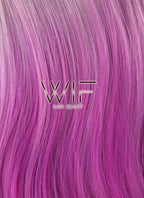 28" Long Wavy Black Grey Purple Mixed Fashion Synthetic Hair Wig WIG167