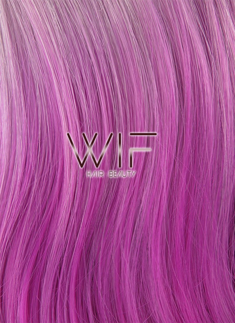 28" Long Wavy Black Grey Purple Mixed Fashion Synthetic Hair Wig WIG167