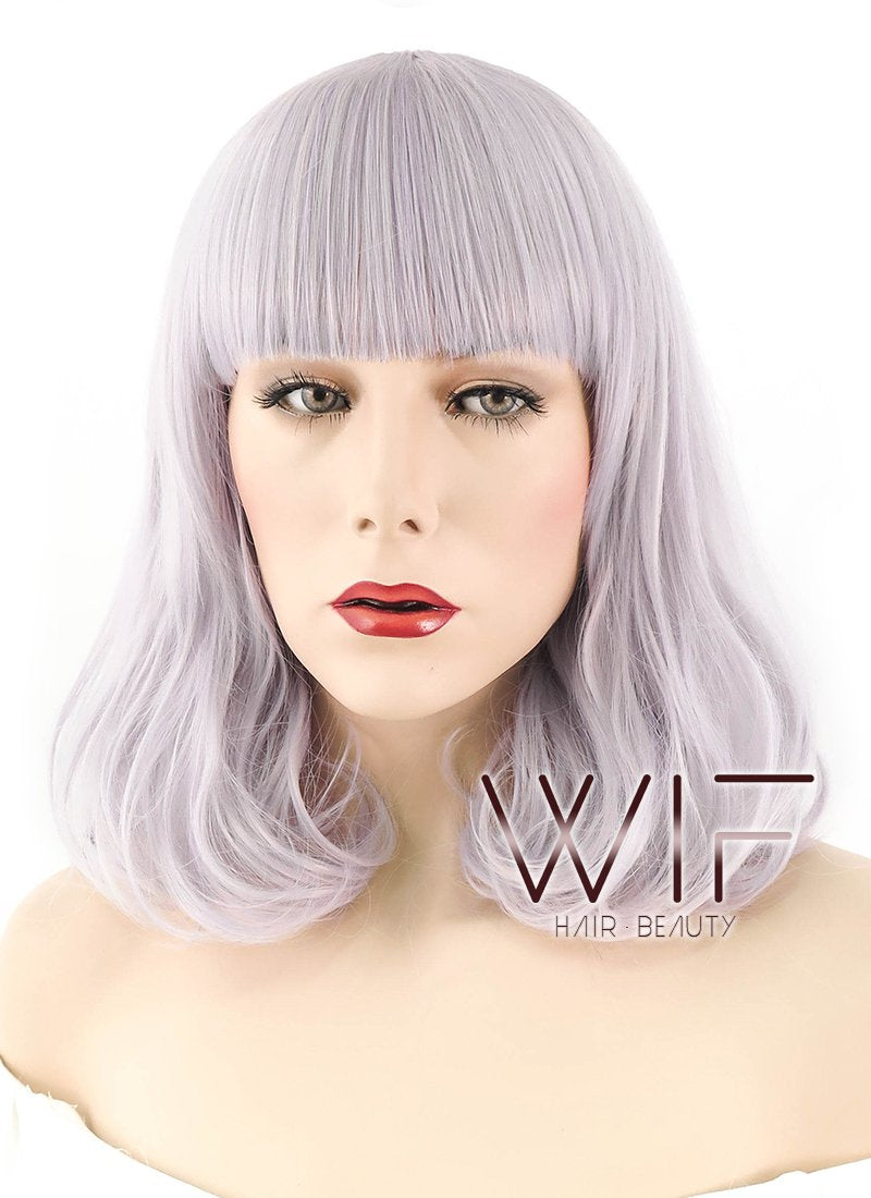 12" Wavy Light Ash Purple Synthetic Wig WIG188