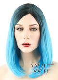 12" Straight Blue With Dark Roots Synthetic Wig WIG189