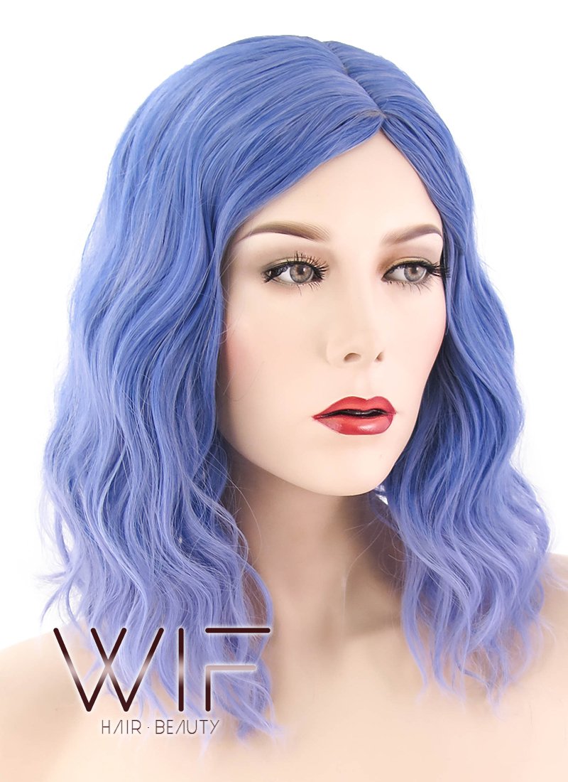 14" Medium 2 Tone Blue Fashion Synthetic Hair Wig WIG197