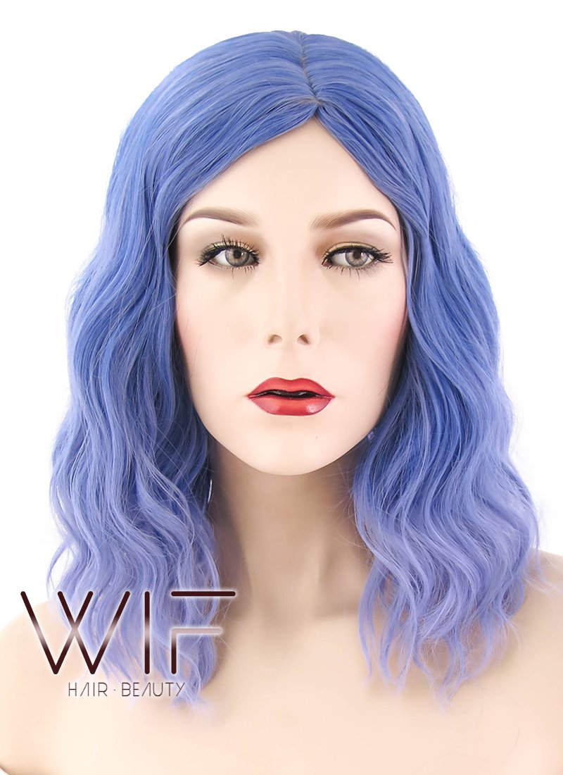 14" Medium 2 Tone Blue Fashion Synthetic Hair Wig WIG197
