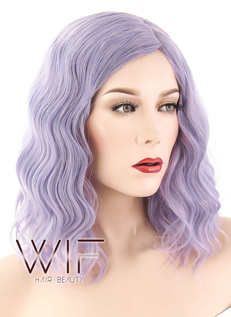 14" Wavy Light Purple Synthetic Wig WIG201
