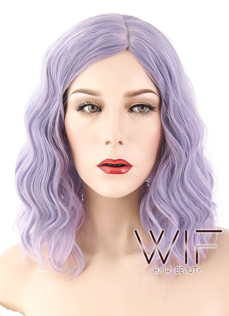 14" Wavy Light Purple Synthetic Wig WIG201