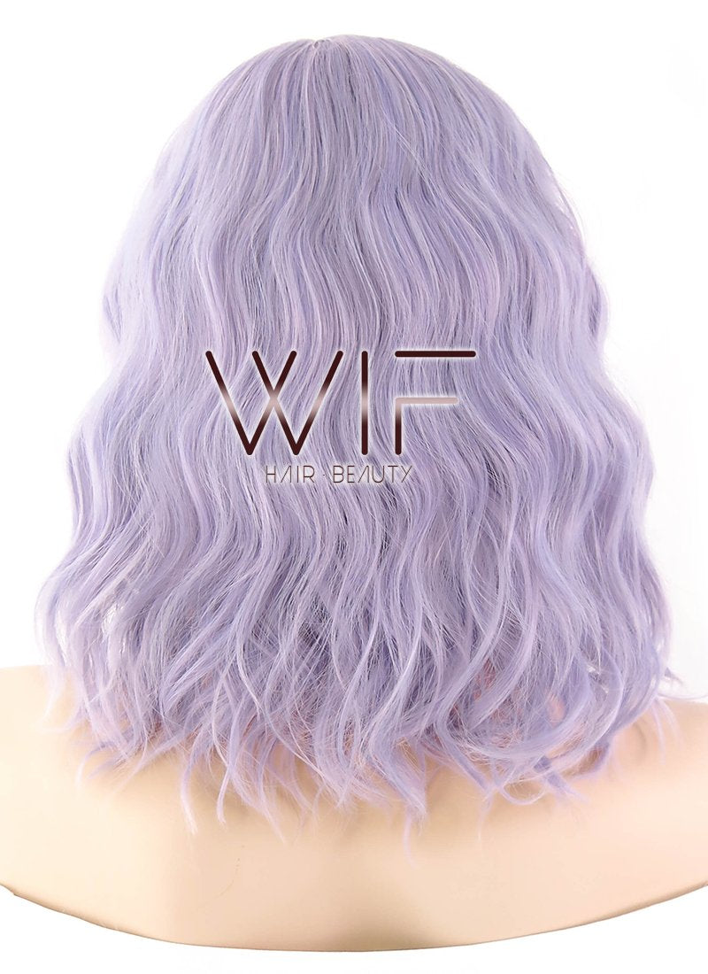 14" Wavy Light Purple Synthetic Wig WIG201