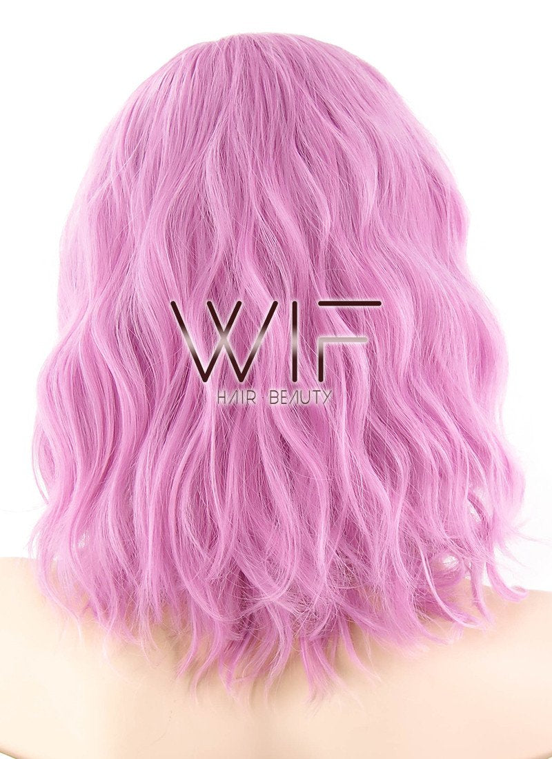 14" Medium Curly Pink Fashion Synthetic Hair Wig WIG202