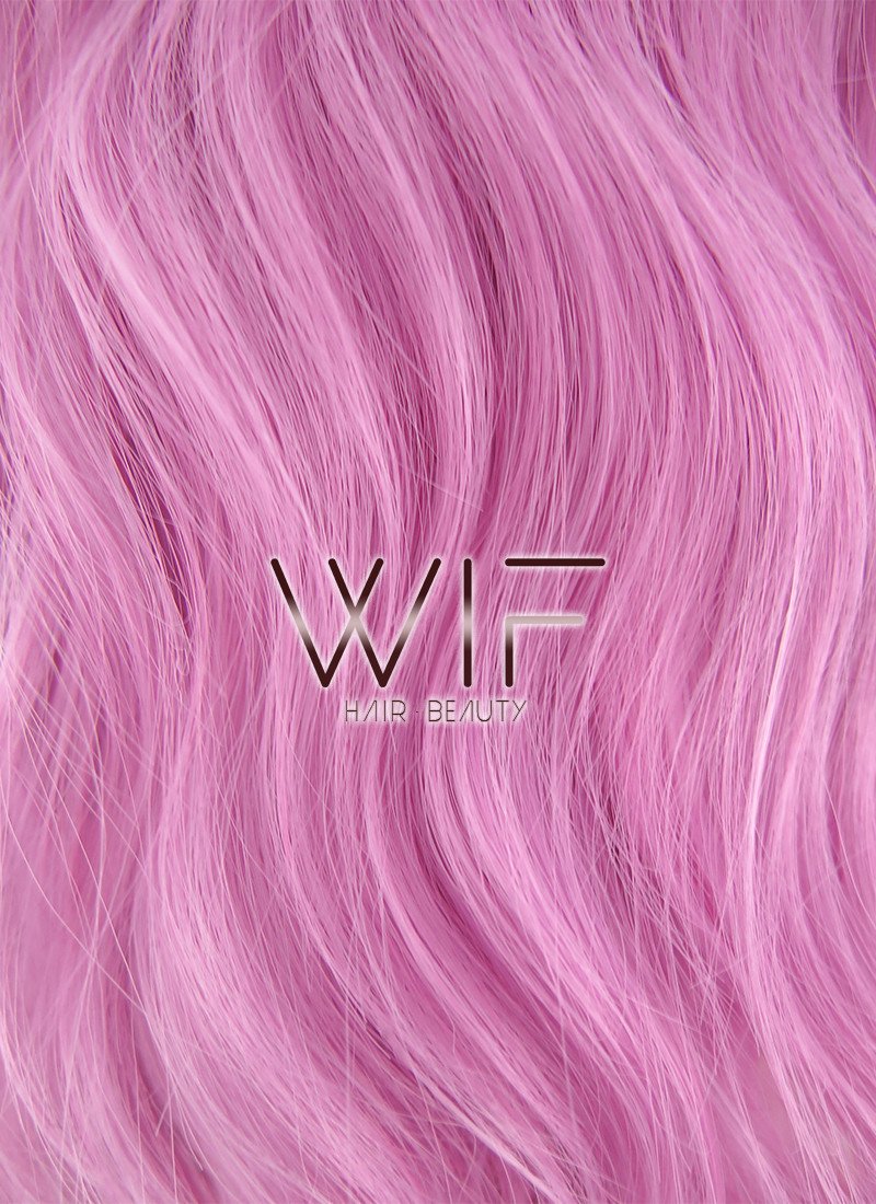 14" Medium Curly Pink Fashion Synthetic Hair Wig WIG202