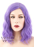 14" Wavy Purple Synthetic Wig WIG203