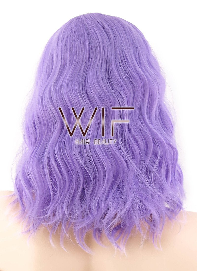 14" Medium Curly Purple Fashion Synthetic Hair Wig WIG203
