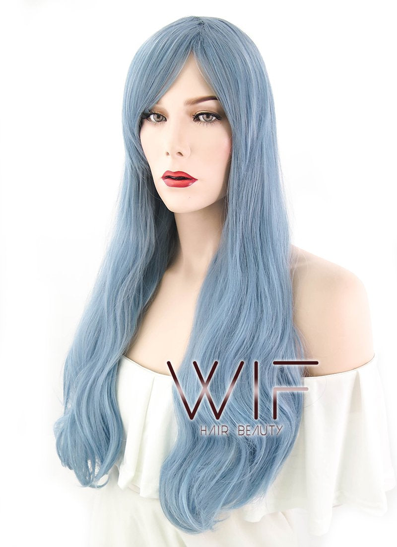 24" Long Wavy Mixed Blonde Fashion Synthetic Hair Wig WIG207