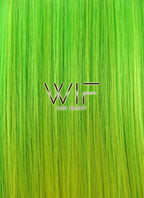 24" Straight Green Yellow Ombre With Dark Roots Synthetic Wig WIG307