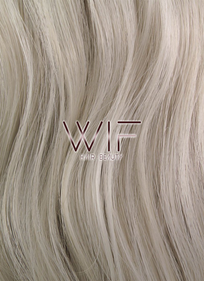24" Wavy Ash Blonde With Dark Roots Synthetic Wig WIG310