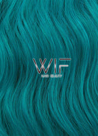 24" Wavy Green With Dark Roots Synthetic Wig WIG311