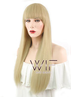 26" Straight Blonde Synthetic Wig WIG318
