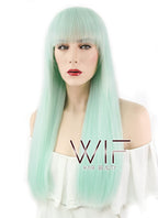 26" Straight Light Green Synthetic Wig WIG319
