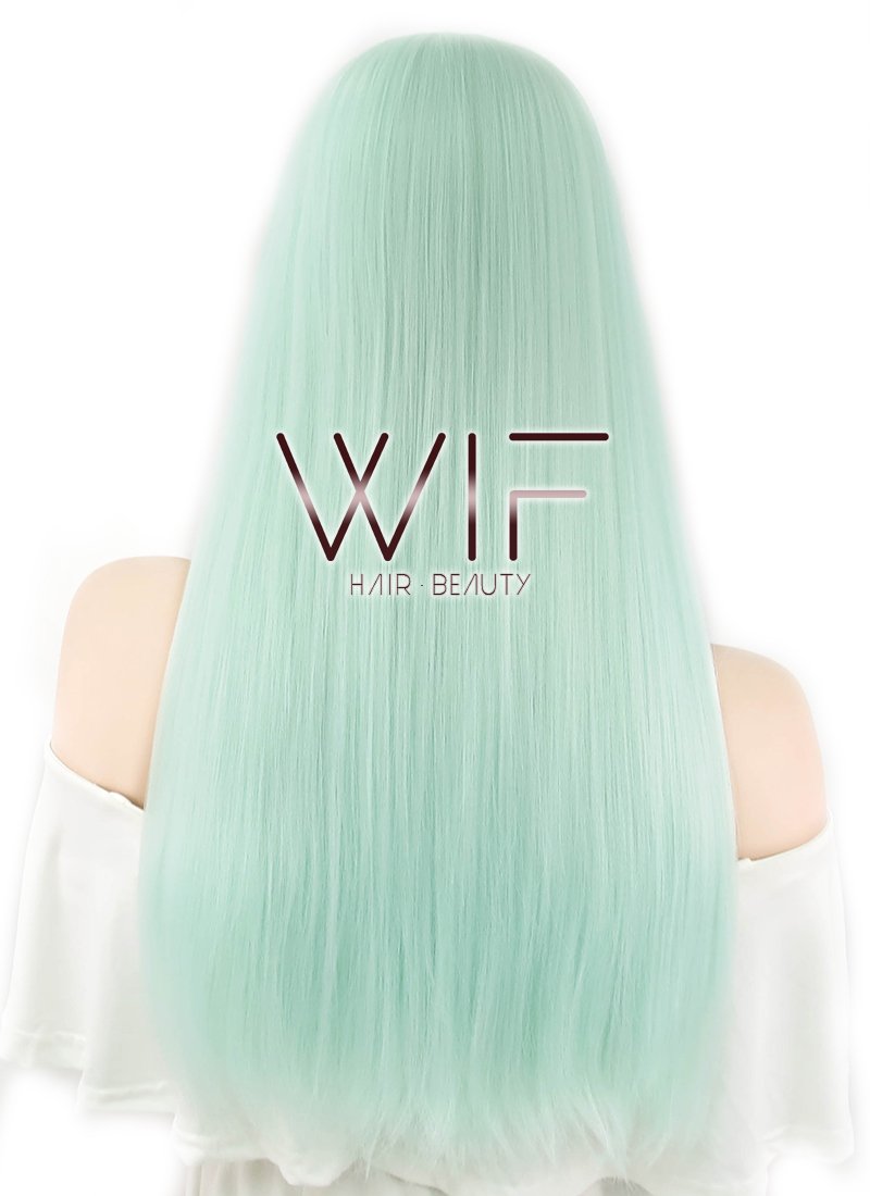 26" Straight Light Green Synthetic Wig WIG319