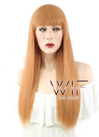24" Straight Pinkish Orange Synthetic Wig WIG320