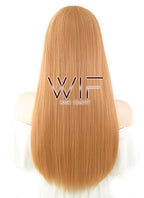 24" Straight Pinkish Orange Synthetic Wig WIG320