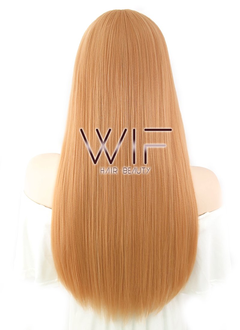 24" Straight Pinkish Orange Synthetic Wig WIG320