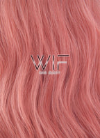 20" Wavy Pink With Dark Roots Synthetic Wig WIG323