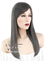 21" Straight Dark Grey Synthetic Wig WIG326