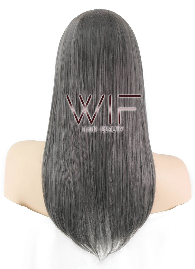21" Straight Dark Grey Synthetic Wig WIG326