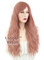 26" Wavy Milkshake Pink Synthetic Wig WIG328
