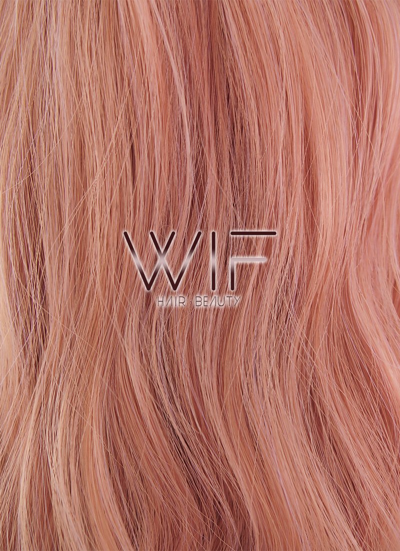 26" Wavy Milkshake Pink Synthetic Wig WIG328