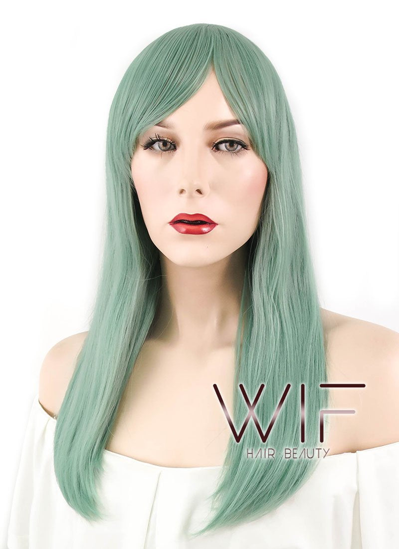 20" Straight Green Synthetic Wig WIG329