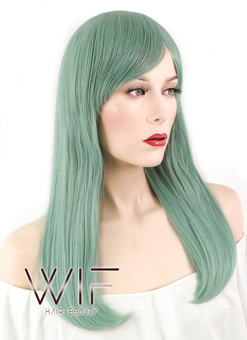20" Straight Green Synthetic Wig WIG329