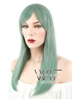 20" Straight Green Synthetic Wig WIG329