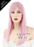 21" Straight Pink Synthetic Wig WIG330