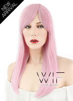 21" Straight Pink Synthetic Wig WIG330
