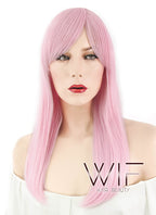 21" Straight Pink Synthetic Wig WIG330