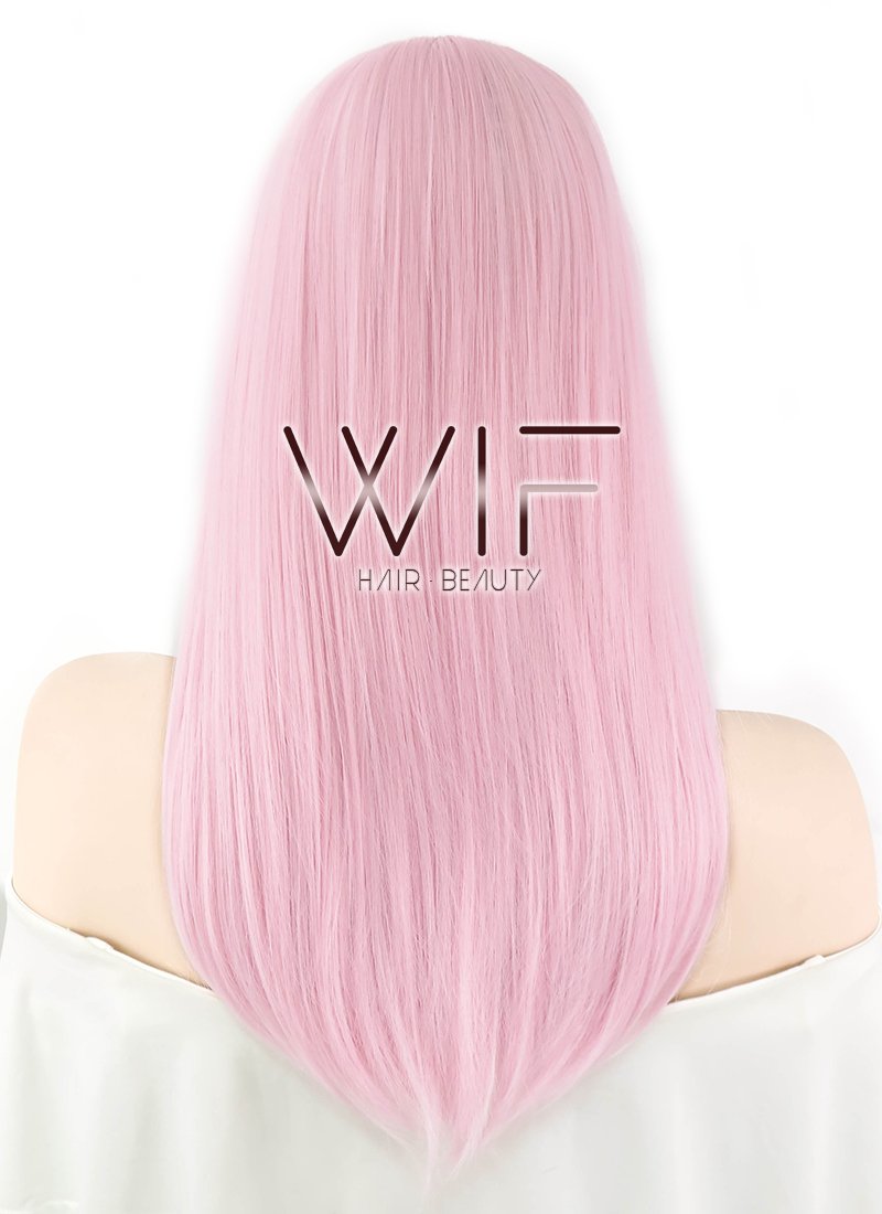 21" Straight Pink Synthetic Wig WIG330