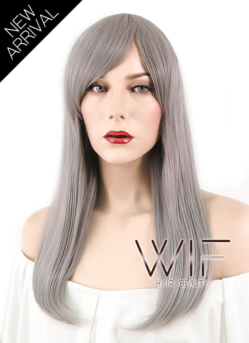 20" Straight Grey Synthetic Wig WIG331