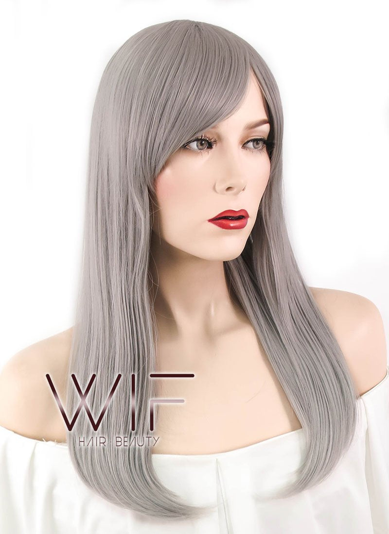 20" Straight Grey Synthetic Wig WIG331