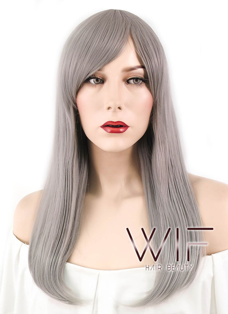 20" Straight Grey Synthetic Wig WIG331