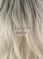 17" Wavy Blonde With Dark Roots Synthetic Wig WIG332