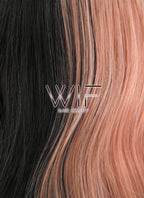20" Wavy Milkshake Pink Black Split Color Synthetic Wig WIG340