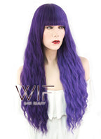 31" Wavy Two Tone Purple Split Color Synthetic Wig WIG343