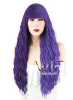 31" Wavy Two Tone Purple Split Color Synthetic Wig WIG343