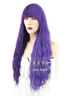 31" Wavy Two Tone Purple Split Color Synthetic Wig WIG343